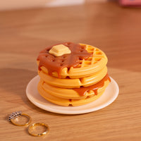 Food-inspired waffle trinket dish made from UV-cured resin