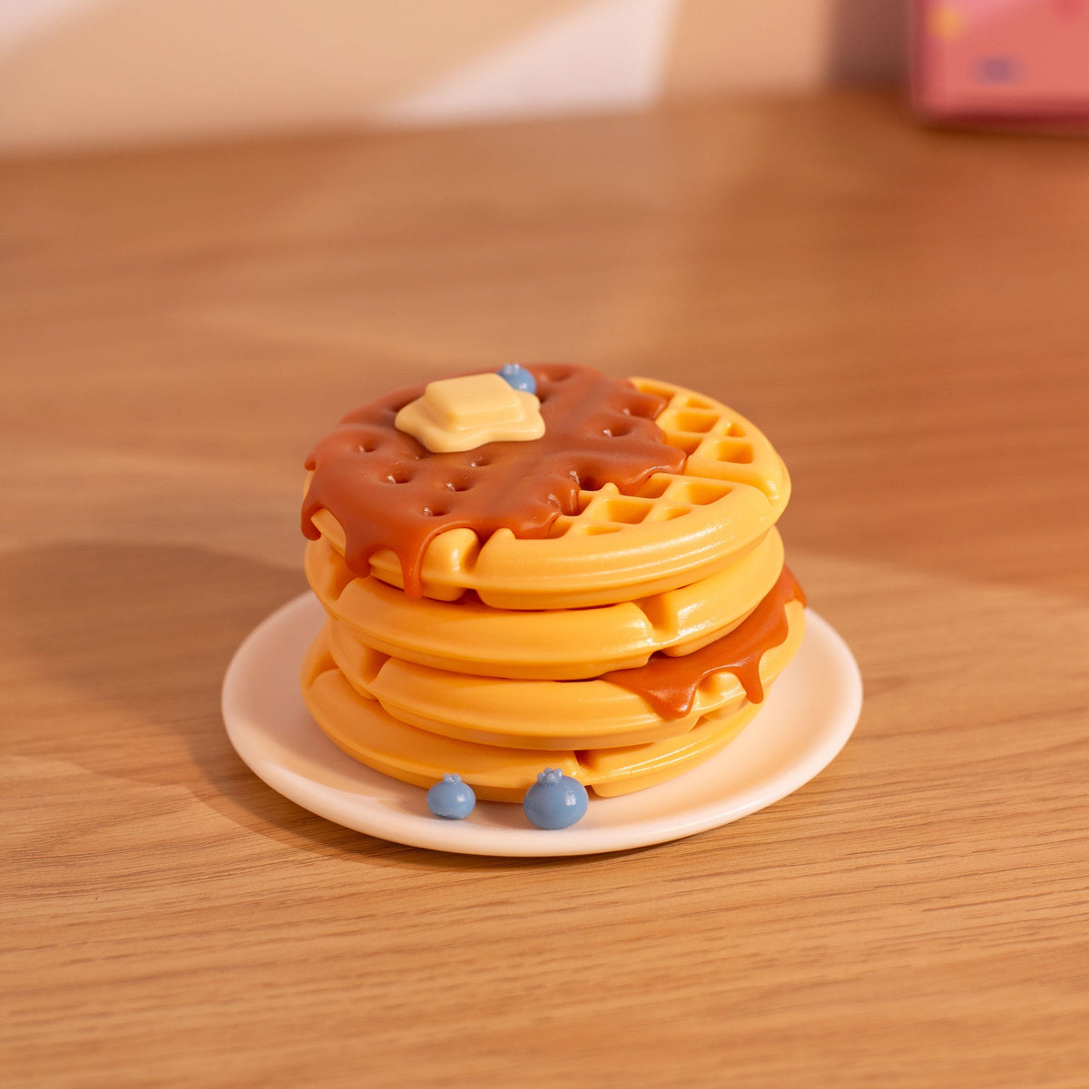 Waffle-shaped trinket dish displayed as a playful jewelry holder