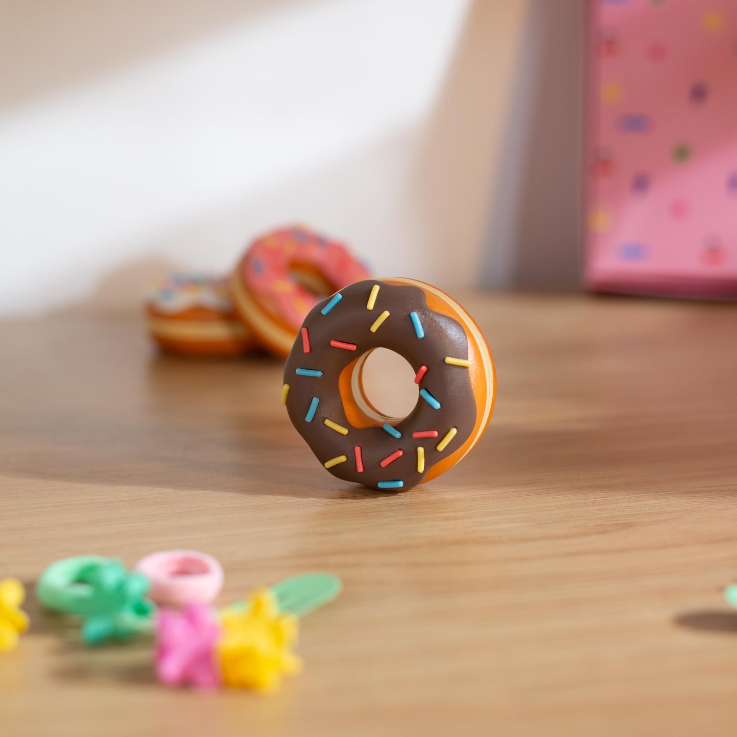 Donut Fidget Slider | Satisfying Snappy Magnetic Fidget | Haptic or Silent | Small 3D Printed Fidget Slider | Sensory, Stress Relief Fidget