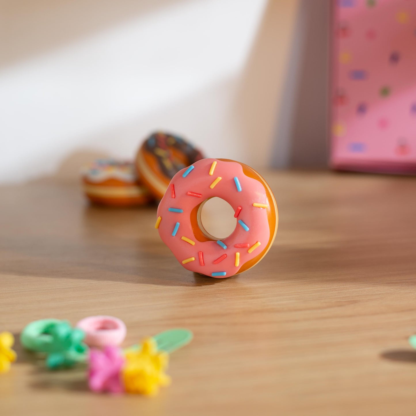 Donut Fidget Slider | Satisfying Snappy Magnetic Fidget | Haptic or Silent | Small 3D Printed Fidget Slider | Sensory, Stress Relief Fidget