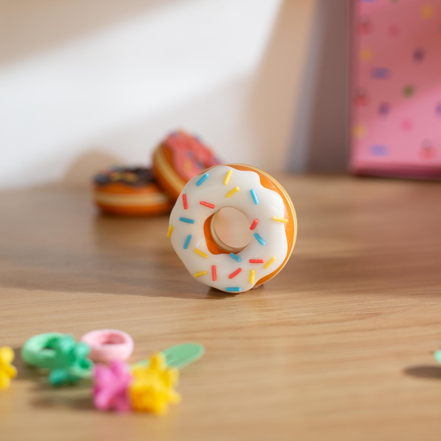 Donut Fidget Slider | Satisfying Snappy Magnetic Fidget | Haptic or Silent | Small 3D Printed Fidget Slider | Sensory, Stress Relief Fidget