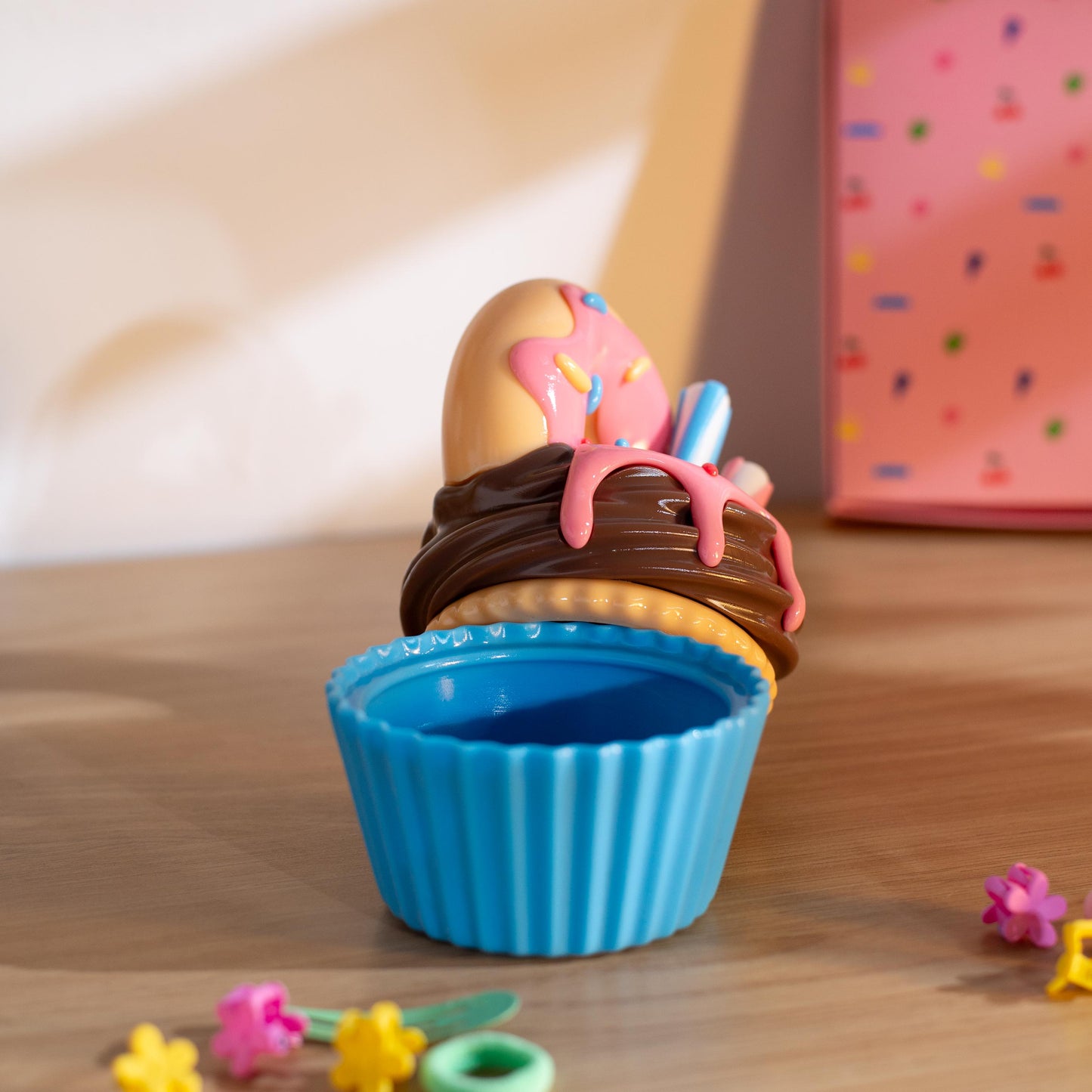 Donut Cupcake Pot | Cute Desk Decor | Keepsake Box | Desk Accessories | Desk Organiser | Girls Desk Decorations | Desk Gift