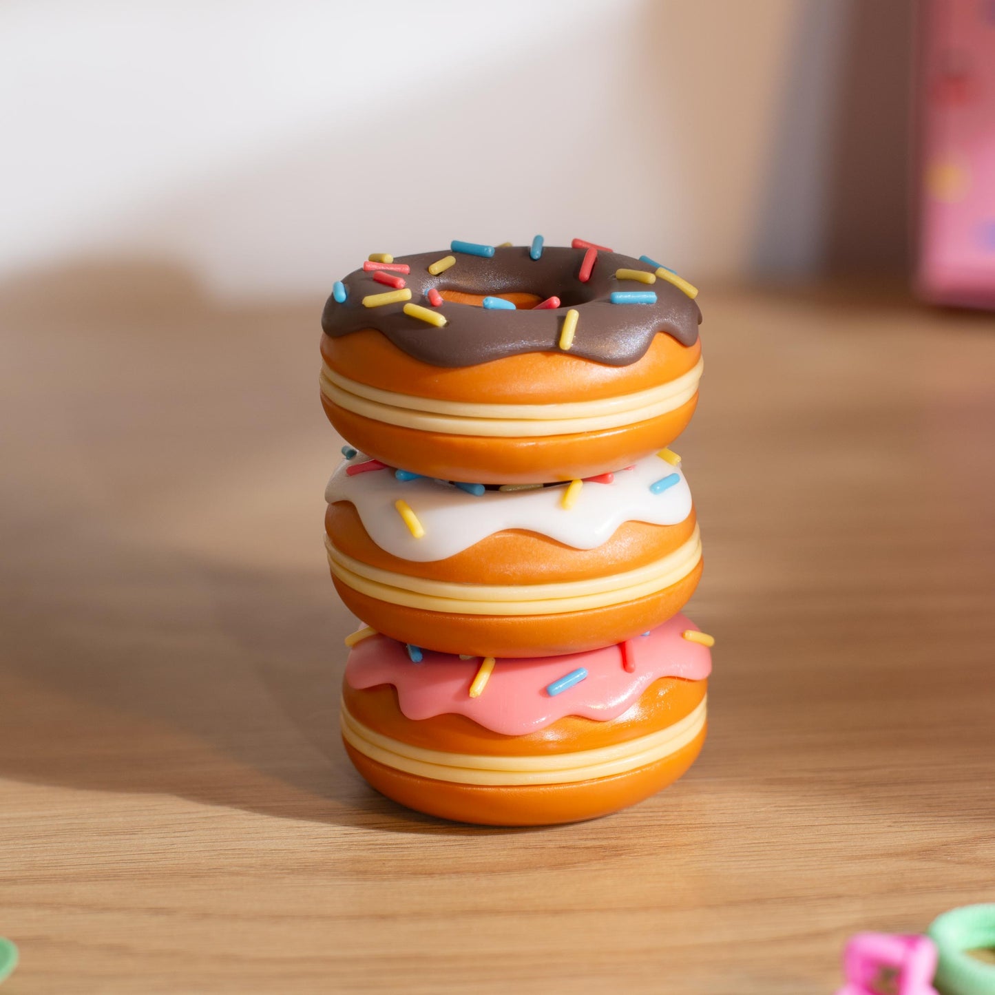 Donut Fidget Slider | Satisfying Snappy Magnetic Fidget | Haptic or Silent | Small 3D Printed Fidget Slider | Sensory, Stress Relief Fidget