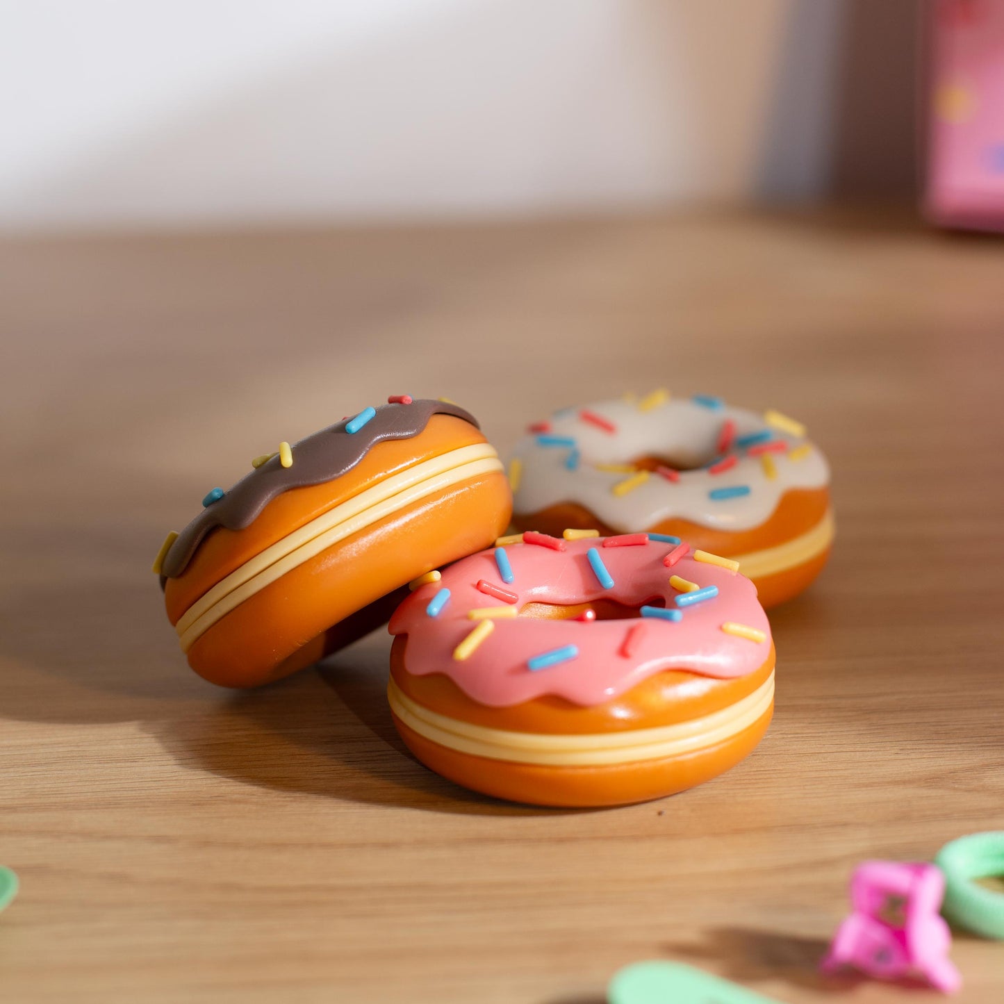 Donut Fidget Slider | Satisfying Snappy Magnetic Fidget | Haptic or Silent | Small 3D Printed Fidget Slider | Sensory, Stress Relief Fidget