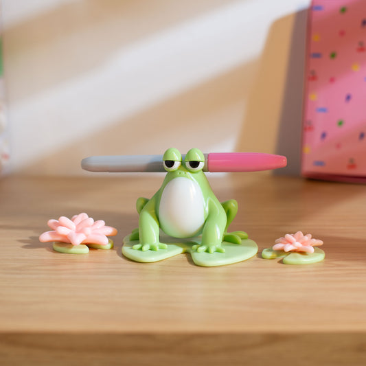 Grumpty Dumpty the Grumpy Frog Pen Holder | Cute Desk Decor | Desk Gift | Girls Desk Accessories | Desk Friend | Animal Pen Holder | Trinket