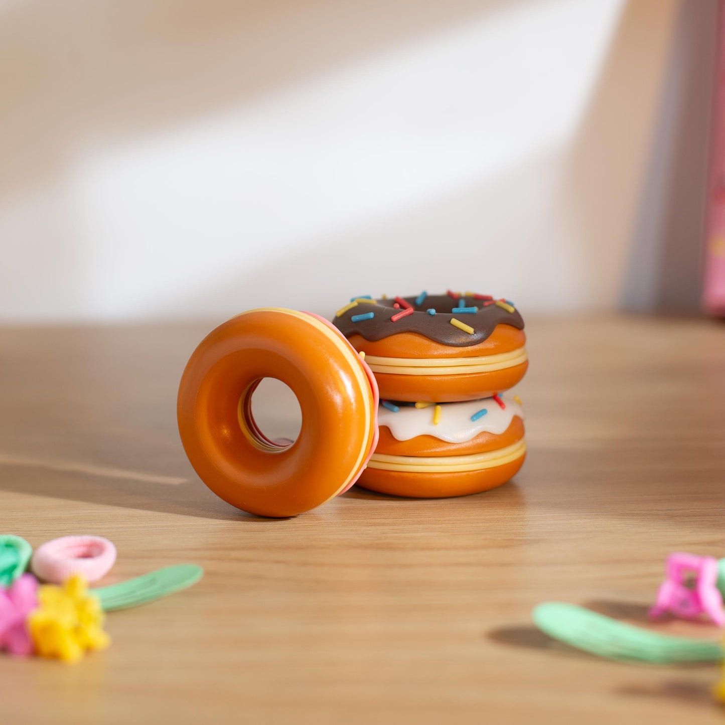 Donut Fidget Slider | Satisfying Snappy Magnetic Fidget | Haptic or Silent | Small 3D Printed Fidget Slider | Sensory, Stress Relief Fidget