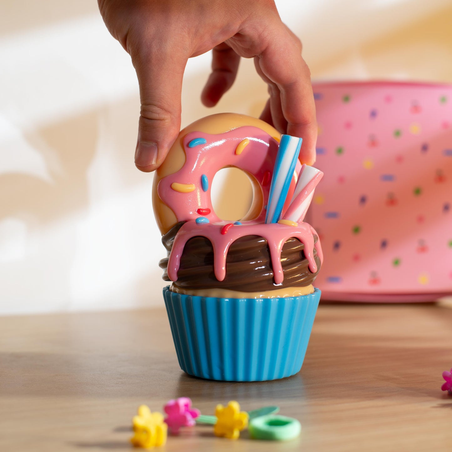 Donut Cupcake Pot | Cute Desk Decor | Keepsake Box | Desk Accessories | Desk Organiser | Girls Desk Decorations | Desk Gift