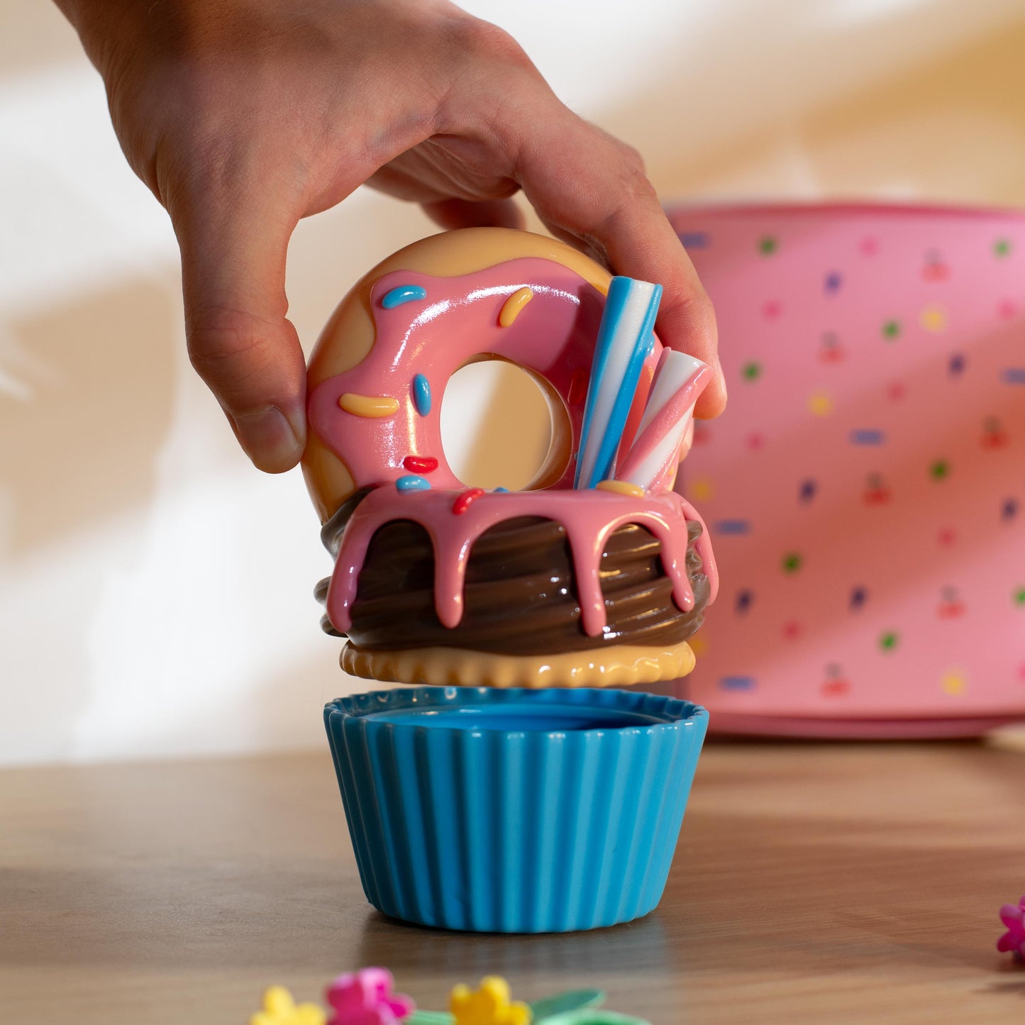 Donut Cupcake Pot | Cute Desk Decor | Keepsake Box | Desk Accessories | Desk Organiser | Girls Desk Decorations | Desk Gift