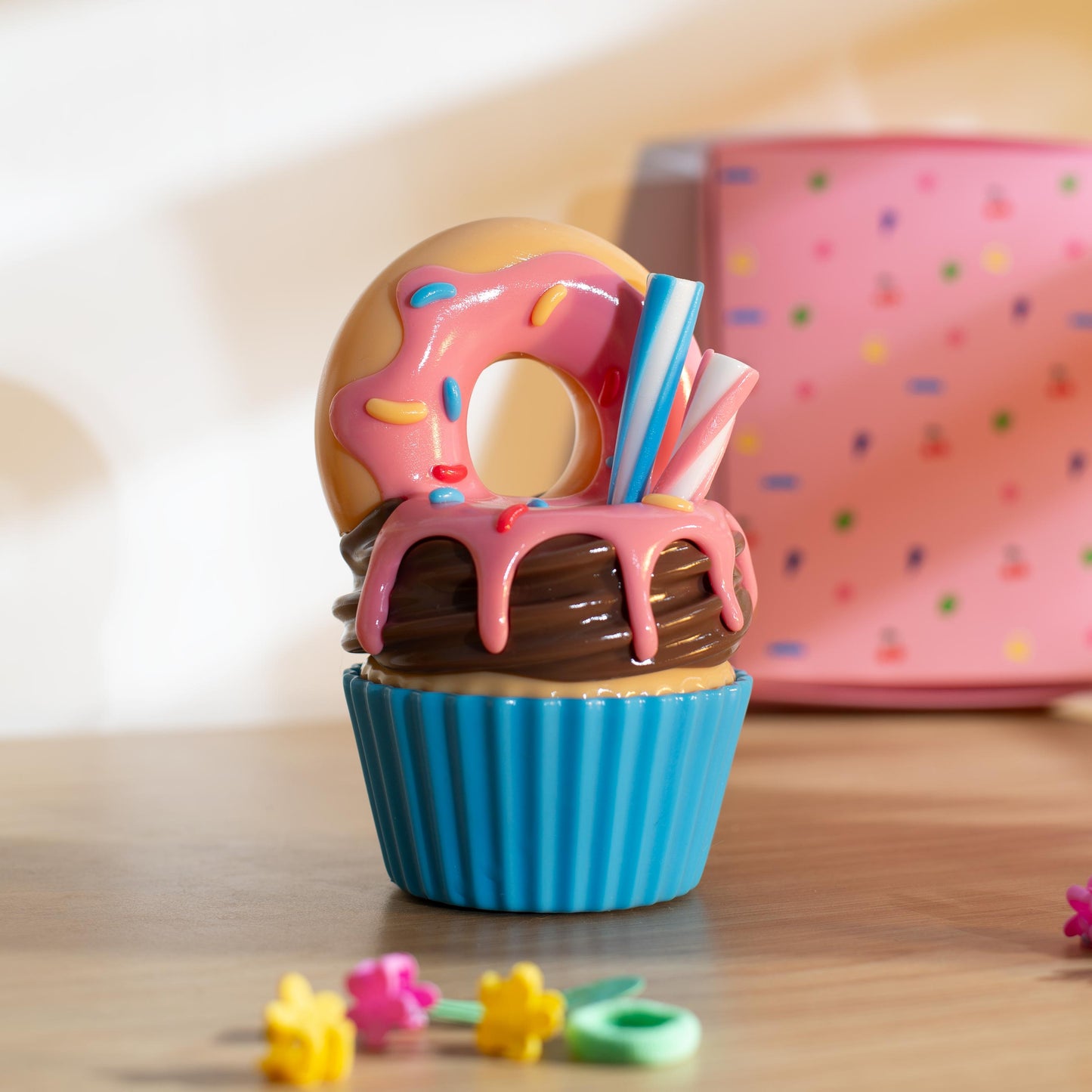 Donut Cupcake Pot | Cute Desk Decor | Keepsake Box | Desk Accessories | Desk Organiser | Girls Desk Decorations | Desk Gift